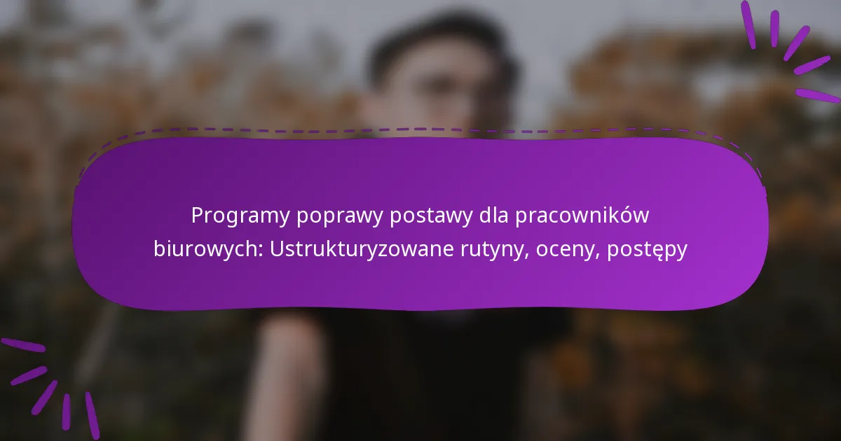 Programy poprawy postawy dla pracowników biurowych: Ustrukturyzowane rutyny, oceny, postępy