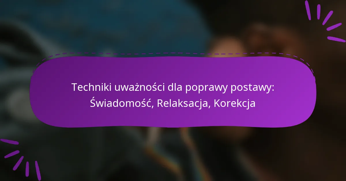 Techniki uważności dla poprawy postawy: Świadomość, Relaksacja, Korekcja