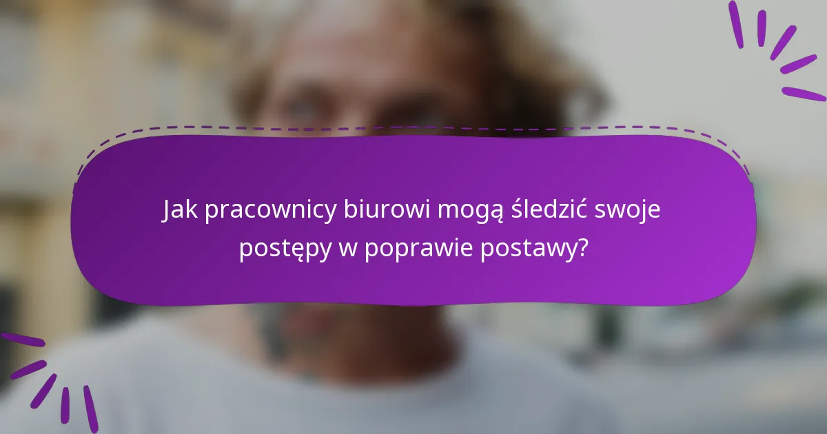 Jak pracownicy biurowi mogą śledzić swoje postępy w poprawie postawy?