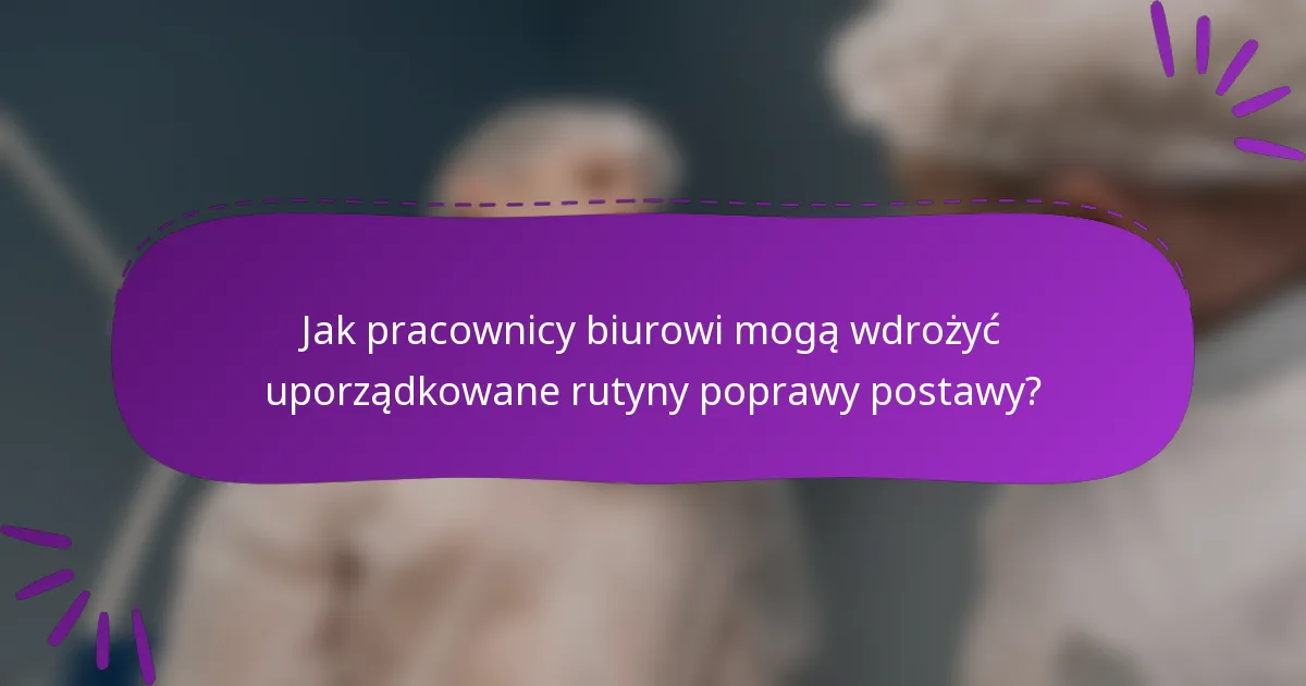 Jak pracownicy biurowi mogą wdrożyć uporządkowane rutyny poprawy postawy?