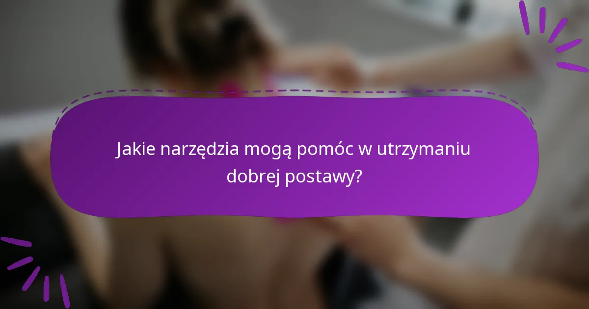 Jakie narzędzia mogą pomóc w utrzymaniu dobrej postawy?